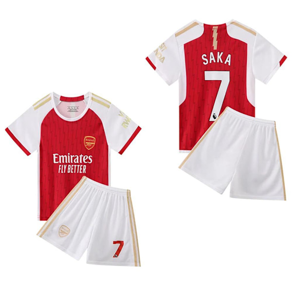 Saka No.7 Trøjesæt Arsenal Træningstrøje Drenge Sæt 2023-24 Sæson - Perfekt Størrelse 24