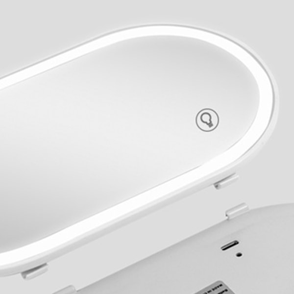 Bilsolskjerm Speil med LED-lys Berøringsbryter HD Glass Universal Solskjerming Sminke Speil Lys Grå