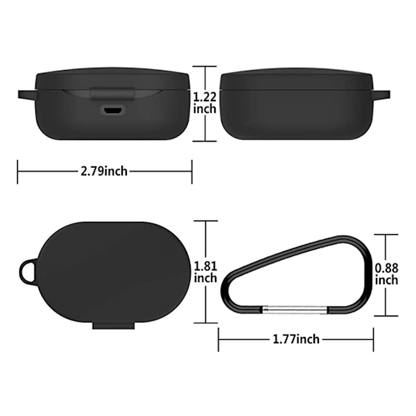 Stötsäkert silikonhörlursfodral med nyckelring till Xiaomi Redmi Airdots