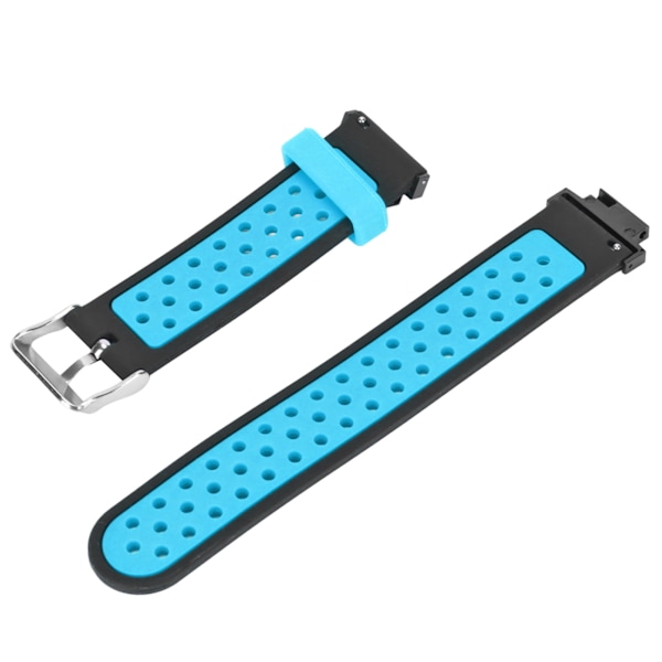Silikon Urremærke Blødt Åndbart Dobbelt Farve Udskiftning Urrem til Amazfit Verge Lite Sort Blå