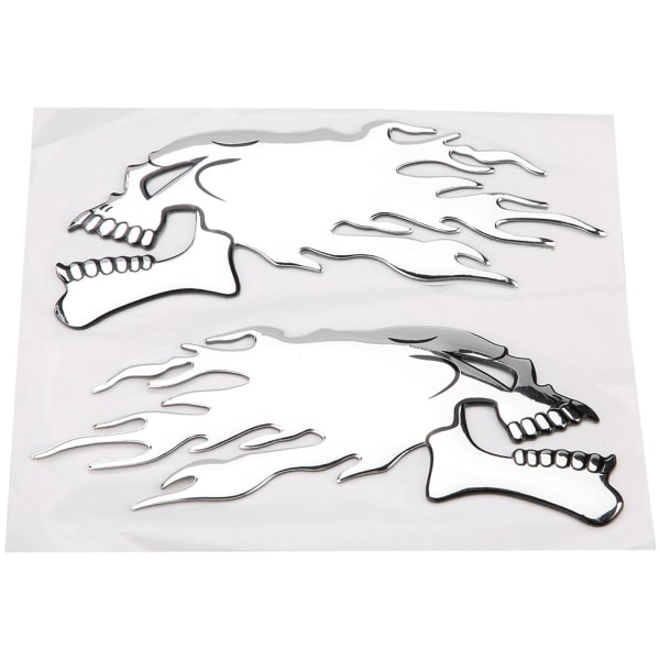 2 stk 3D kraniehoved Auto Motorcykel Bil Sticker Decor Decal