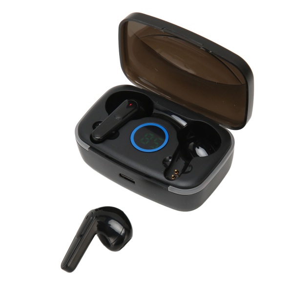 Bluetooth 5.3 trådlösa hörlurar IPX7 vattentäta kraftiga basbrusreducerande Bluetooth hörlurar med case