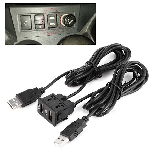 1,5 m Instrumentbräda Kabeladapter 2 Port Bilfäste Infälld Sladd för Lastbil Båt