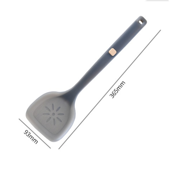 Silikon Spatel Varmebestandig Non Stick Rustfritt Stål Inner Silikon Stekepanne Spatel Pan Shovel Semi Translucent Mørk Grå