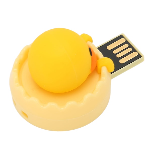 U DISK USB2.0 Gränssnitt Gul Anka Tecknad Stil Portabelt Elektronisk Lagringsmedium Minnessticka för Dator (Gul Anka Cirkel 128GB)