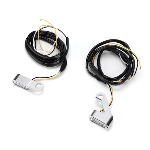 2 KPL Mini LED-kulmavalaisin Vilkkuvalo Korroosionkestävä Alumiiniseos Moottoripyörän Lisävaruste Hopeakuori Valkoinen Peili