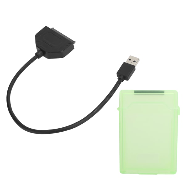 2.5in SATA USB 3.0 Adapter SSD HDD Harddisk Kabel Computertilbehør Beskyttelsesboks (grøn)