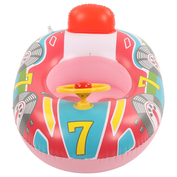 Yacht Pool Float Oppustelig Yacht Rat PVC Anti-Lækage Benhuller Toddler Svømme Float til Svømning Sommer Rød Bund