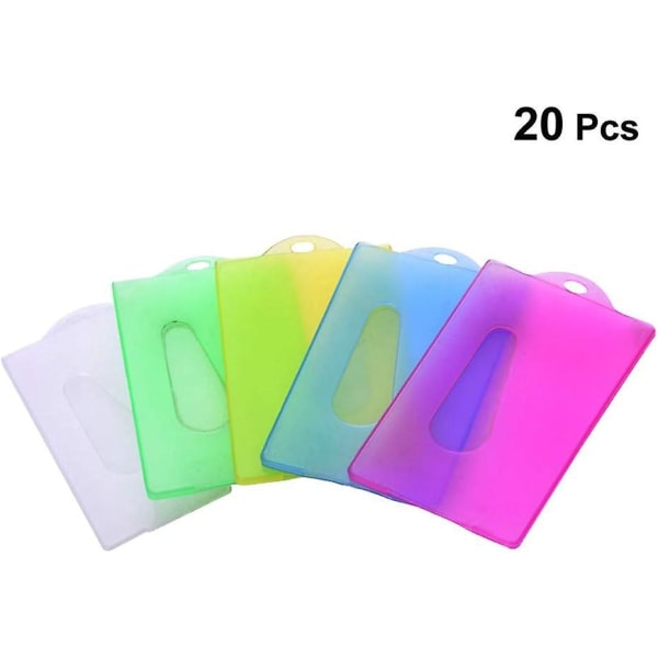 Plastkortholder til ID-, kredit-, bus- og studiekort - Pakke med 20 (tilfældig farve)