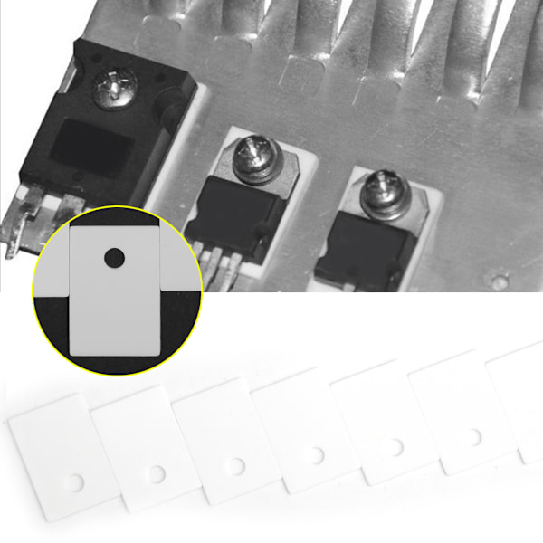 100 kpl TO-220 Alumiinikeramiikkaeristyslevy 3,2 mm reikä MOS-transistorille IGBT-jäähdytyspadille