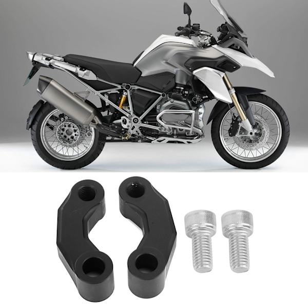 2 stk. Motorcykel Bakspejl Forlængerbeslag Adapter Passer til R 1200GS LC 2013-2018 Sort