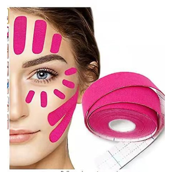 Pink anti-rynke ansigtsplaster - Eliminer slap hudløftning