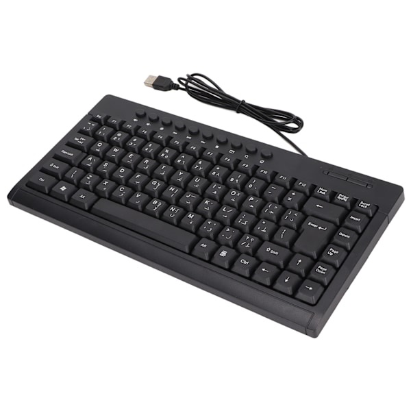 Mini Tangentbord Hemmakontor Skrivbordsdator Laptop 95 Tangenter Svart Mini Trådbundet USB Enkelt Litet Tangentbord Arabiska