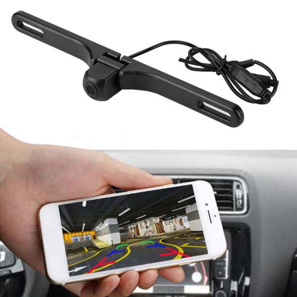HD WIFI bil bakåtvänd kamera - American Car registreringsskylt kompatibel med IOS och Android