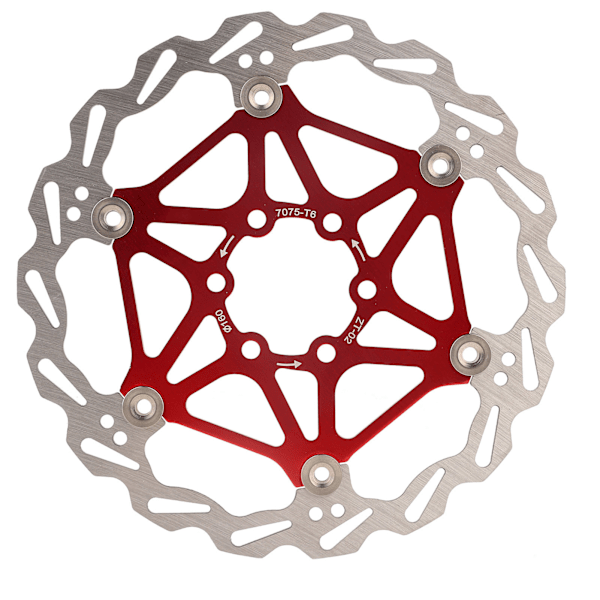 ZTTO 160mm 6-bolts Flytende Bremseplate Sykkeltilbehør (Rød)