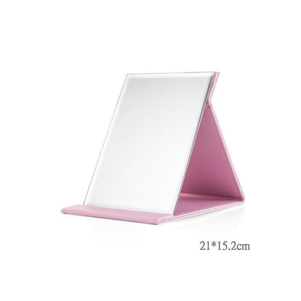 Vaaleanpunainen kannettava taitettava peili - vapaasti seisova, 21 x 15,2 cm
