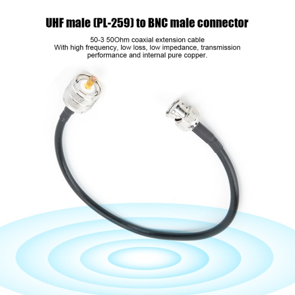 50-3 50 Ohm koaksialkabel BNC han til UHF PL259 han konverteringslinje til brede applikationer