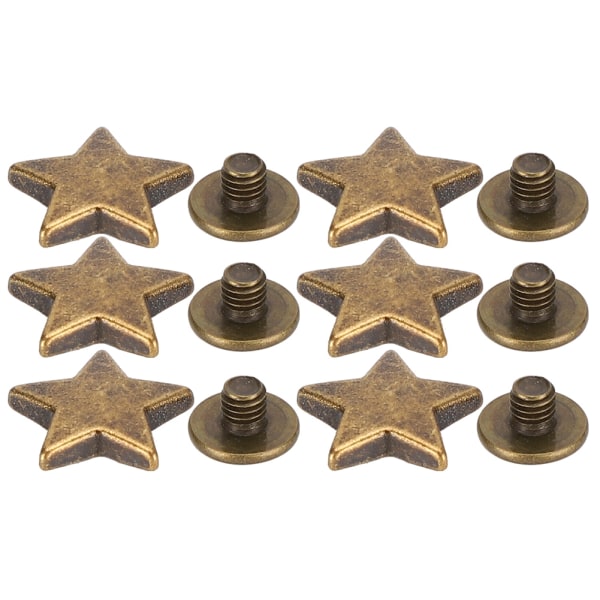 50 set stjärnformad nit 12MM platt skruv kläder tillbehör Anti&#8209;korrosion zinklegering (brons)