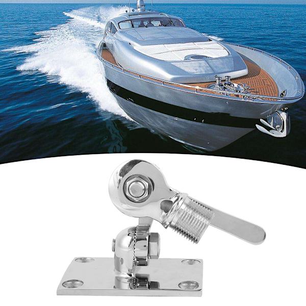 38 mm/1,50 tommer 316 rustfrit stål Marine VHF Antenne Dobbelt Aksel Justerbar Basemontering Antennebase