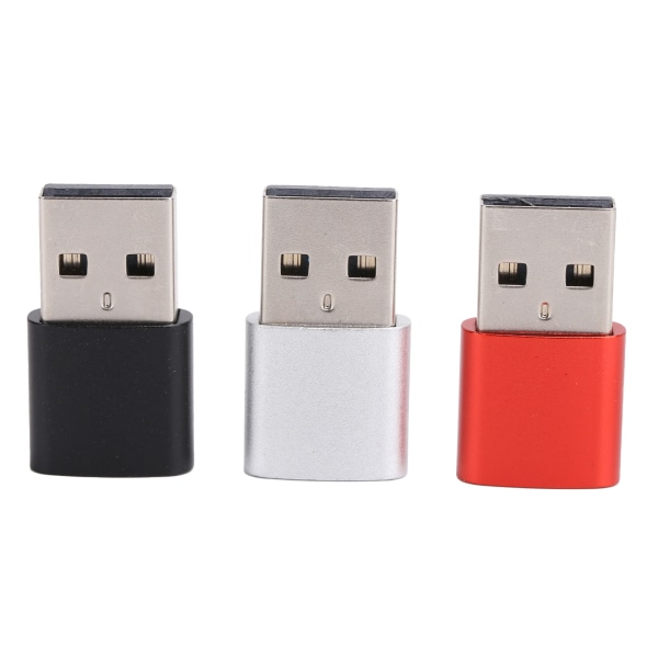 3 stk TypeC Adapter Converter Hunn til USB Hann Hurtiglading Extender Datamaskintilbehør