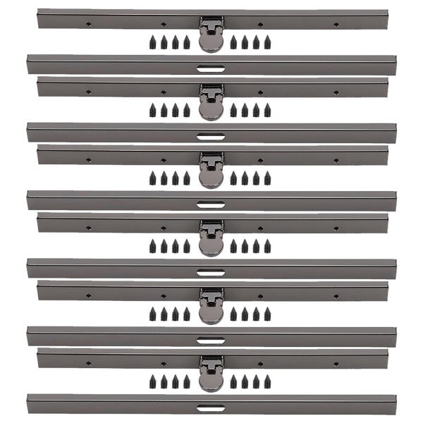 6 STK Metalpungramme Lige sidetaske tilbehør Hardwaretilbehør Jern letvægts 19 cm (pistolgrå)