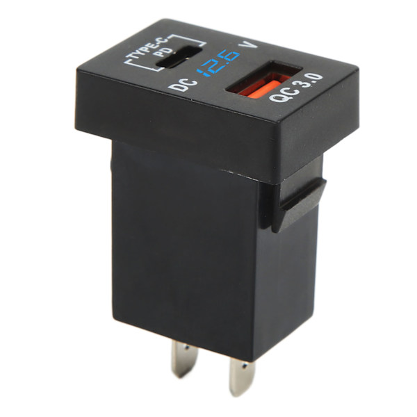 Biloplader Socket QC 3.0 Hurtig Opladning 12‑24V Spændingsdisplay til Biler Motorcykler Autocampere
