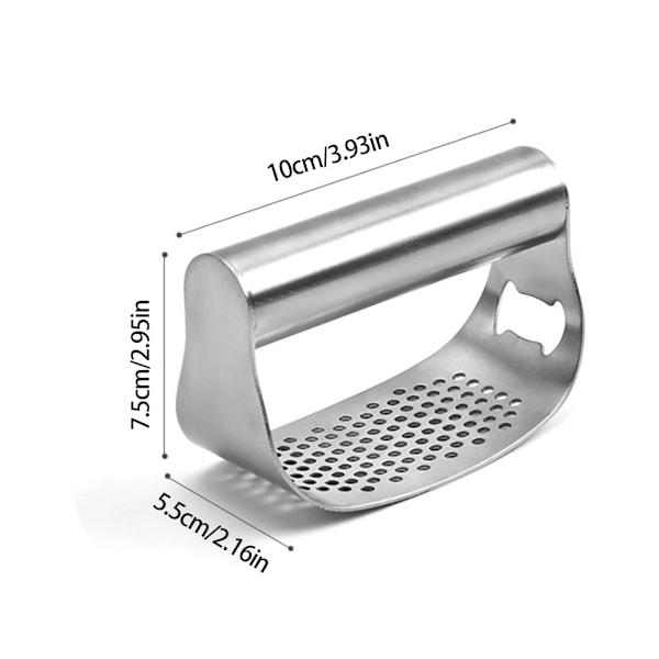 Hvitløkspresse i rustfritt stål med flaskeåpner, kjøkkenverktøy