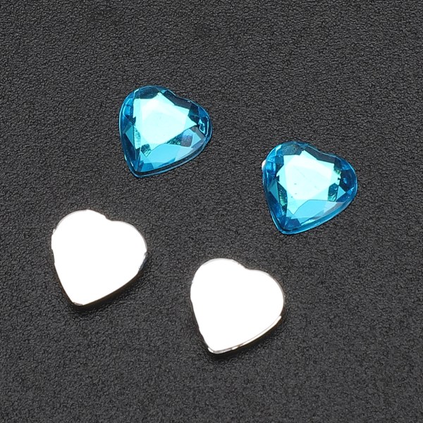 1000 STK Akryl Diamant Bryllupsdekorasjon DIY Klær Tilbehør Kortdekor Hjerteform (blå)