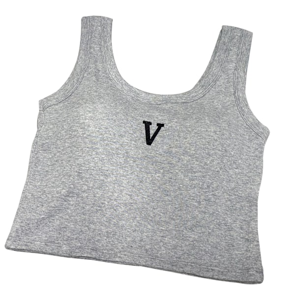 Naisten hihaton lyhyt tank top muodikas minimalistinen rento Lady tank top rintaliivinsuojalla kesää varten vaaleanharmaa vapaa koko (40‑65kg / 88.2‑143.3lb )