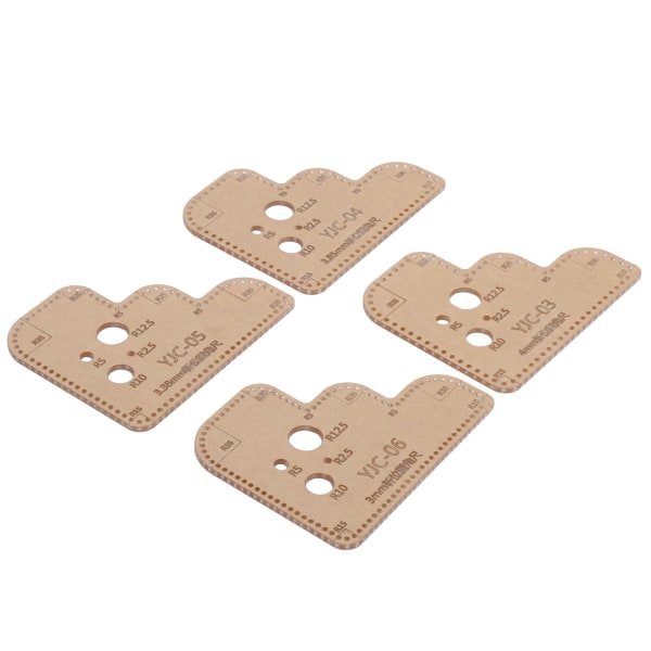 4 stk akrylskabeloner DIY gennemsigtige runde lineal skæreværktøjer med beskyttende lag til håndværk
