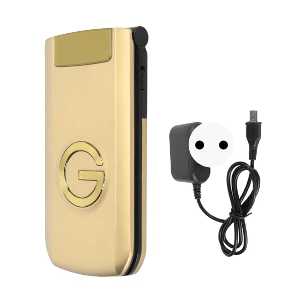 G9000 Flip Phone Ulåst GSM Dual SIM Mobiltelefon 4800mAh 100‑240V 2G Flip Phone til Seniorer Guld EU-stik