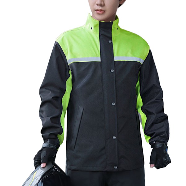 Rain Coat Pants Breathable Waterproof Portable Raincoat Suit for Men for Electric Bike Cycling Black Green L