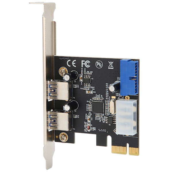 PCIE-USB3.0-laajennuskortti 2 porttia Nopea ja vakaa tiedonsiirto 20-nastainen liitin Usb Pcie-kortti