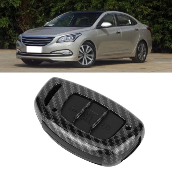 3-knaps Carbon Fiber Remote Key Case Cover Tilbehør Passer til HYUNDAI Tucson