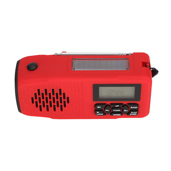 XSY098D Aurinkovoimalla toimiva käsikampi-radio IPX3 Vedenkestävä AM/FM/NOAA Säävaroitusratiolla SOS-hälytyksellä Varavalo Kuulokeliitäntä