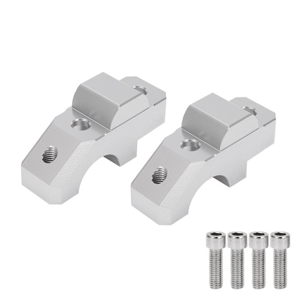 2 stk. Styrforhøjer Monteringsklemme CNC Aluminium Legering Erstatning for YAMAHA Tracer 900/GT 2015‑2019 Sølv