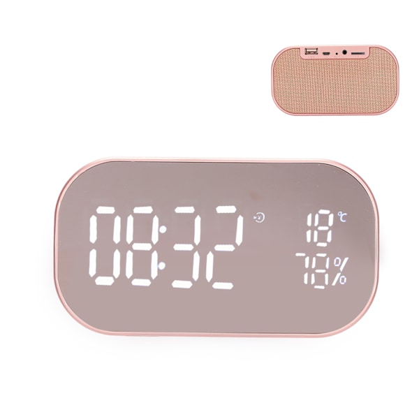 Väckarklocka Radio Multifunktionell FM Digital Radio Väckarklocka med Bluetooth-högtalare för Hem Sovrum Roséguld