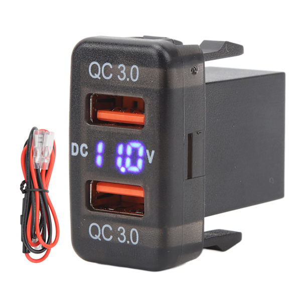 Kaksois-USB-porttilaturi QC3.0 Pikalataus Virtalähde FJ Cruiser Fortuner Hilux Tacoma 1.57x0.87 tuumaa