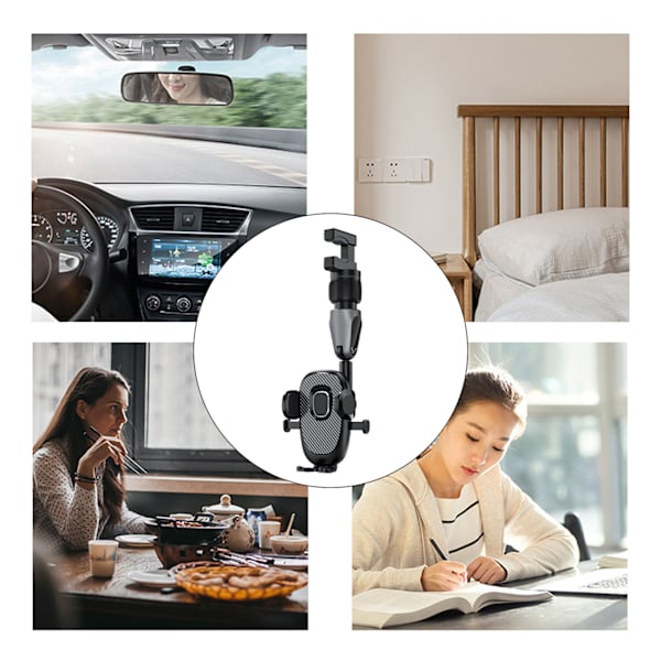 Bakspejl Telefonholder 360 Graders Roterende Bred Anvendelse Mobiltelefon Holder Cradle Mount