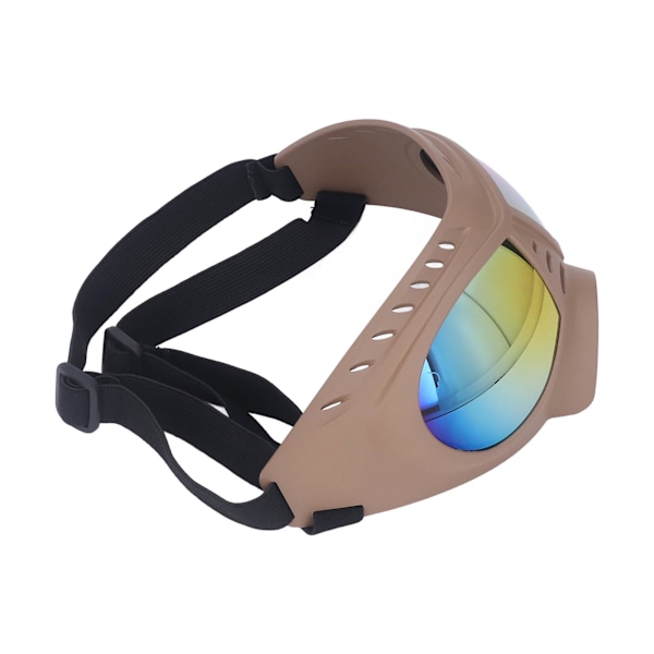 Hundebriller med UV-beskyttelse - Hundefacetsolbriller til mellemstore og store hunde - Khaki stel med røde linser