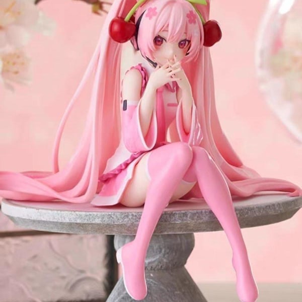 Sakura Hatsune Miku Figur – Sakura Future Noodle Plug Modell Hurtignudler Bilskall Skrivebordsornamenter