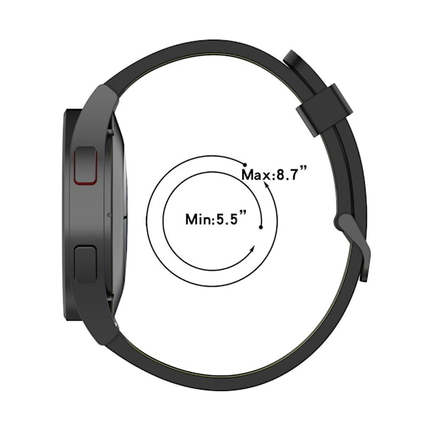 Silikonirannekkeet 20mm, yhteensopiva Samsung Galaxy Watch 4 40mm/44mm