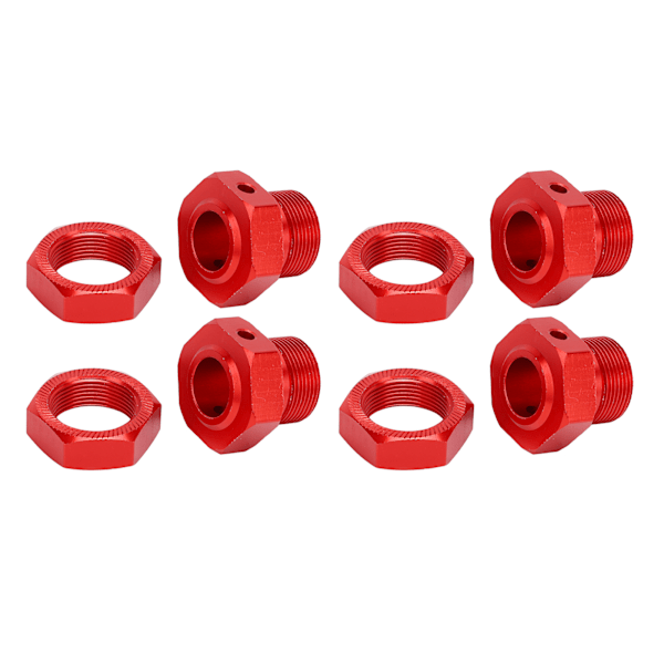 4 st RC Hjul Hex Nav Adaptrar 24mm Stark Aluminiumlegering RC 24mm Hjul Hex Nav Adaptrar med Skyddsstift för ARRMA 1/5 Röd