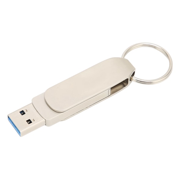 Nøkkelring Flash Drive 2 i 1 OTG USB3.0 TIL USB C Mobiltelefon Datamaskin Dobbelt Bruk 360° Rotasjon U Disk 32GB