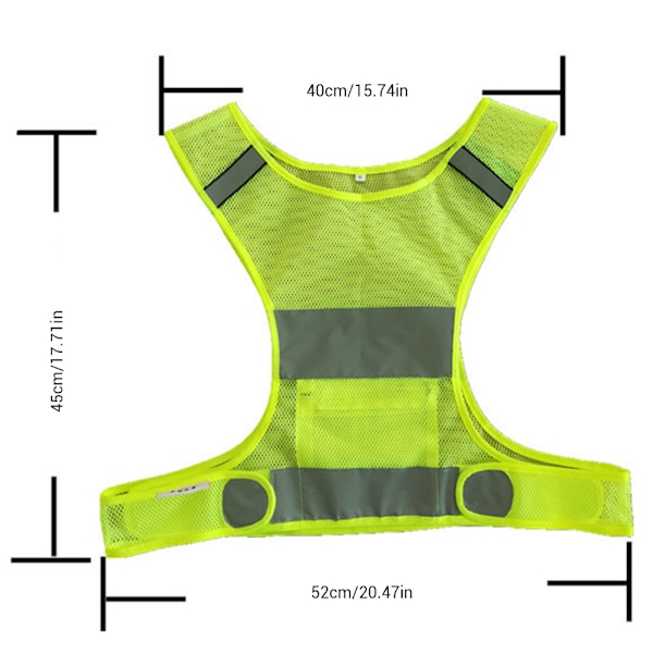 Reflekterende Vest med Armbånd Løbeudstyr Ultralet Mesh Sikkerhedsvest til Løb Cykling Hundeluftning Motorcykel Jogging