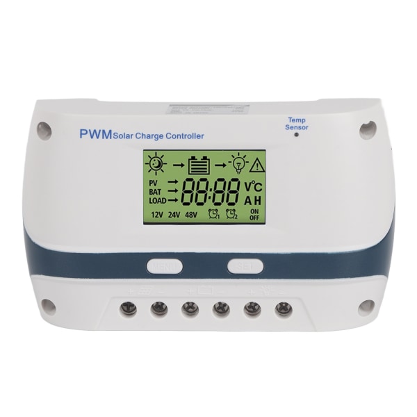 60A 12V 24V 48V vattentät PWM Solar Charge Controller med justerbara parametrar och LCD-skärm