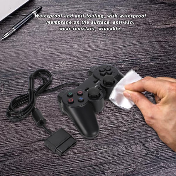 Dobbel motor svært sensitivt kablet gamepad-spillhåndtak for PS2-spillkonsollkontroller