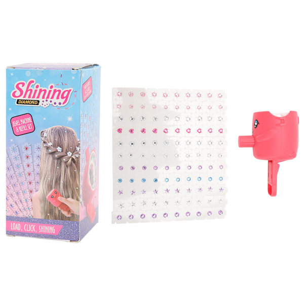 Hair Bedazzler Kit With Rhinestones Hair Stamper Glittering Rhinestones Bling Styling Tool for Girls