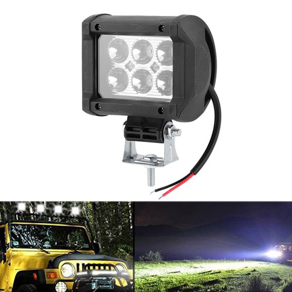 4 tuuman 18W 6LED Työvalo 6000K 1500LM Lamppu Jälkiasennus Auto Moottoripyörä Maastoajoneuvo