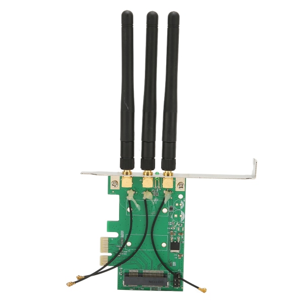 Mini PCIE - PCIE -sovitinkortti PCIE verkkokorttisovitin Kolmen antennin verkkolaajennuskortti pöytätietokoneille